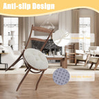 idee-home Round Chair Cushions Set of 2, Round Stool Seat Cushion 16 inch, Circle Chair Pads Corduroy with Ties Indoor Barstool Pads for Kitchen, Beige