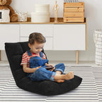 DORTALA Floor Gaming Chair with Back Support, 14-Position Adjustable Banana Chair for Adults, Foldable Floor Seats for Reading, Gaming (Black)
