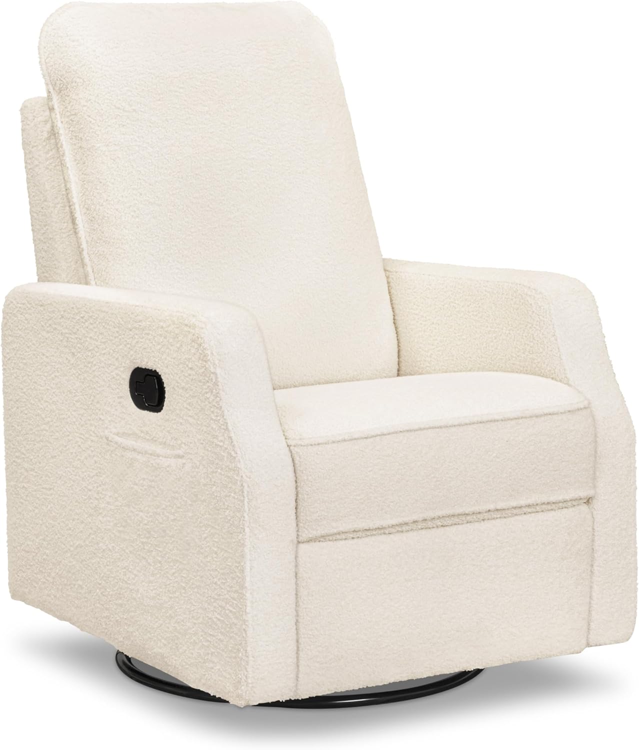 Davinci Lucas Pillowback Swivel Recliner in Cozy Cream Boucle, Greenguard Gold & CertiPUR-US Certified