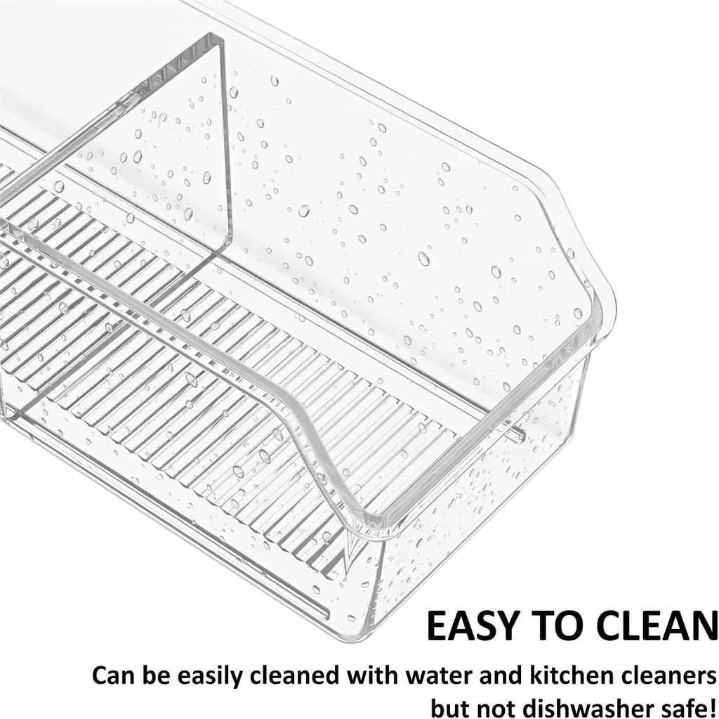 2 Pcs Tea Bag Organizer,Tea Bag Holder Box Storage Bin, Clear Drawer Drawer | Plastic, Sugar Packet, Coffee, Condiment, Spice Bag Holder, for Kitchen Cabinet, Countertop, Fridge