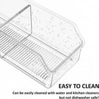 2 Pcs Tea Bag Organizer,Tea Bag Holder Box Storage Bin, Clear Drawer Drawer | Plastic, Sugar Packet, Coffee, Condiment, Spice Bag Holder, for Kitchen Cabinet, Countertop, Fridge