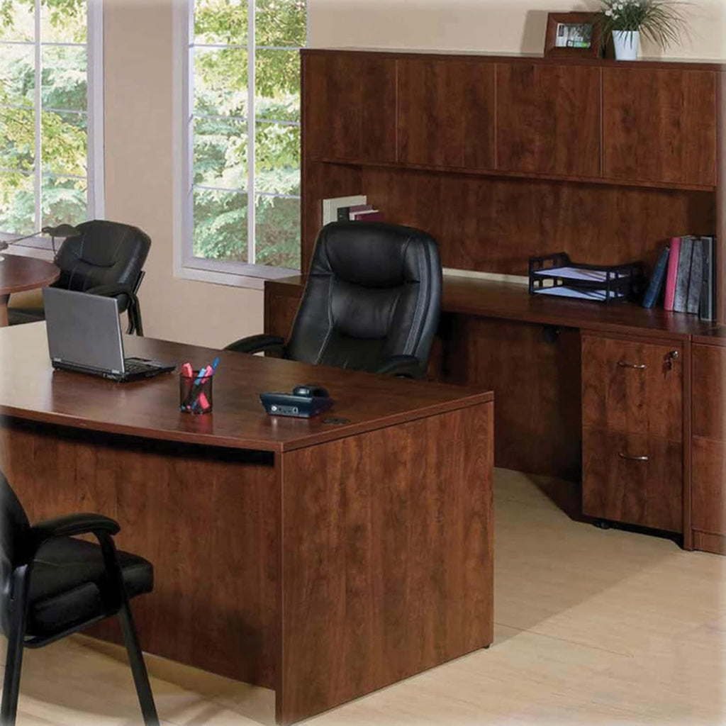 Lorell Hutch with Doors, 66 by 15 by 36-Inch, Cherry
