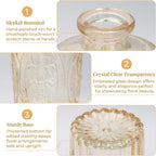 24 Pack Bud Vase in Bulk - BEAHOT Gold Flower Vases for Wedding Decorations, Glass Vase for Table Decorations, Small Vase for Home, Mother's Day, Centerpieces, Party, Office (Gold)