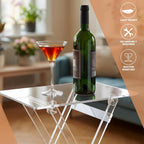 Namalu Acrylic Foldable TV Dinner Table Clear Small Folding Tray Space Saving for Eating Snack Coffee Bed Desk Living Room Kitchen Furniture Easy Assembly(No Edge,24 * 20 * 14 Inches,Transparent)