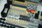 MALEKO Technical Gears-Axles-Pins-Wheel Set, 800+ Piece Technical Parts Compatible with Major Brands, Building Block Accessories Kit-Motor, Wheels, Chain Link Connector, Tires