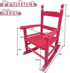 HRVEOCEI Kids Rocking Chair Ages 3-5, Wooden Porch Rocker with Slatted Back Support for Living Room Indoor & Outdoor, Easy Assembly, 110 LBS Capacity (Rose Red)