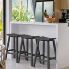 Ciokea 2 Set 29" Outdoor Bar Stools Heavy Duty HDPE Outdoor Stools Weatherproof Waterproof Patio Seats Modern Bar Height Tall BarStools for Bar Deck Balcony Kitchen Yard, Black