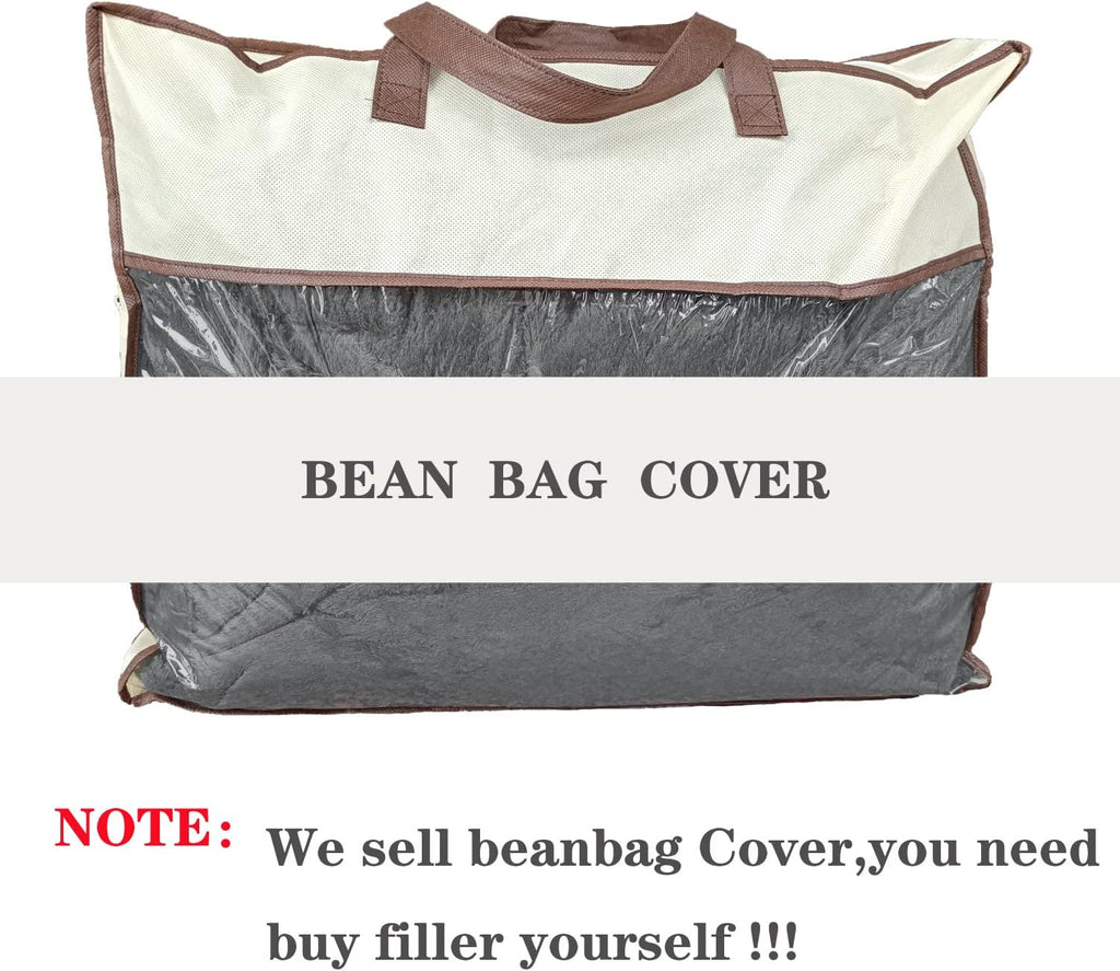 Bean Bag Sofa Cover Snow Coffee 7FT (D180*H90cm) Only Cover Skin Friendly Soft Comfortable Warmful
