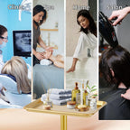 Salon Tray on Wheels, Gold Salon Rolling Tray with Adjustable Height, Hair Stylist Tray, Metal Service Instrument Storage Tray for Salon&Home Use, Suitable for Tattoo Tray and Dental Tray