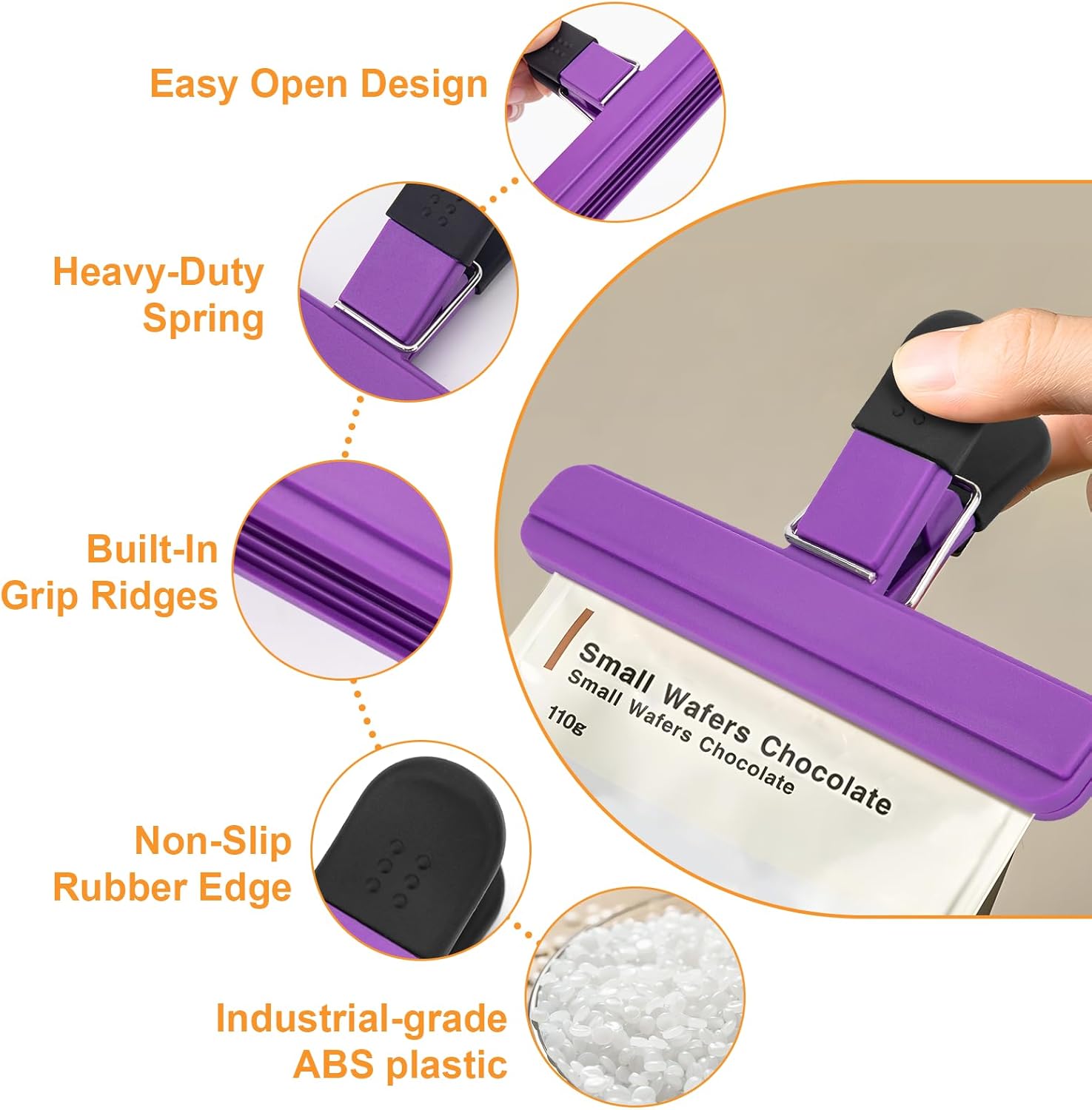 28 Pcs Chip Bag Clips, Bag Clips for Food Storage, Snack Clip for Other Food Bags, Heavy Duty Sealing Clip for Home, Office and More