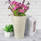 3 PCS 12 Inch Rustic Galvanized Flower Vases, Farmhouse French Buckets for Beautiful Floral Arrangements, Home Decor or Weddings and Events
