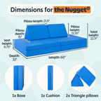 Nugget - The Original Play Couch for Kids - Modular Foam Children's Sofa for Playroom, Imagination, & Creative Open Ended Play - Washable & Convertible Playroom Furniture, Neptune