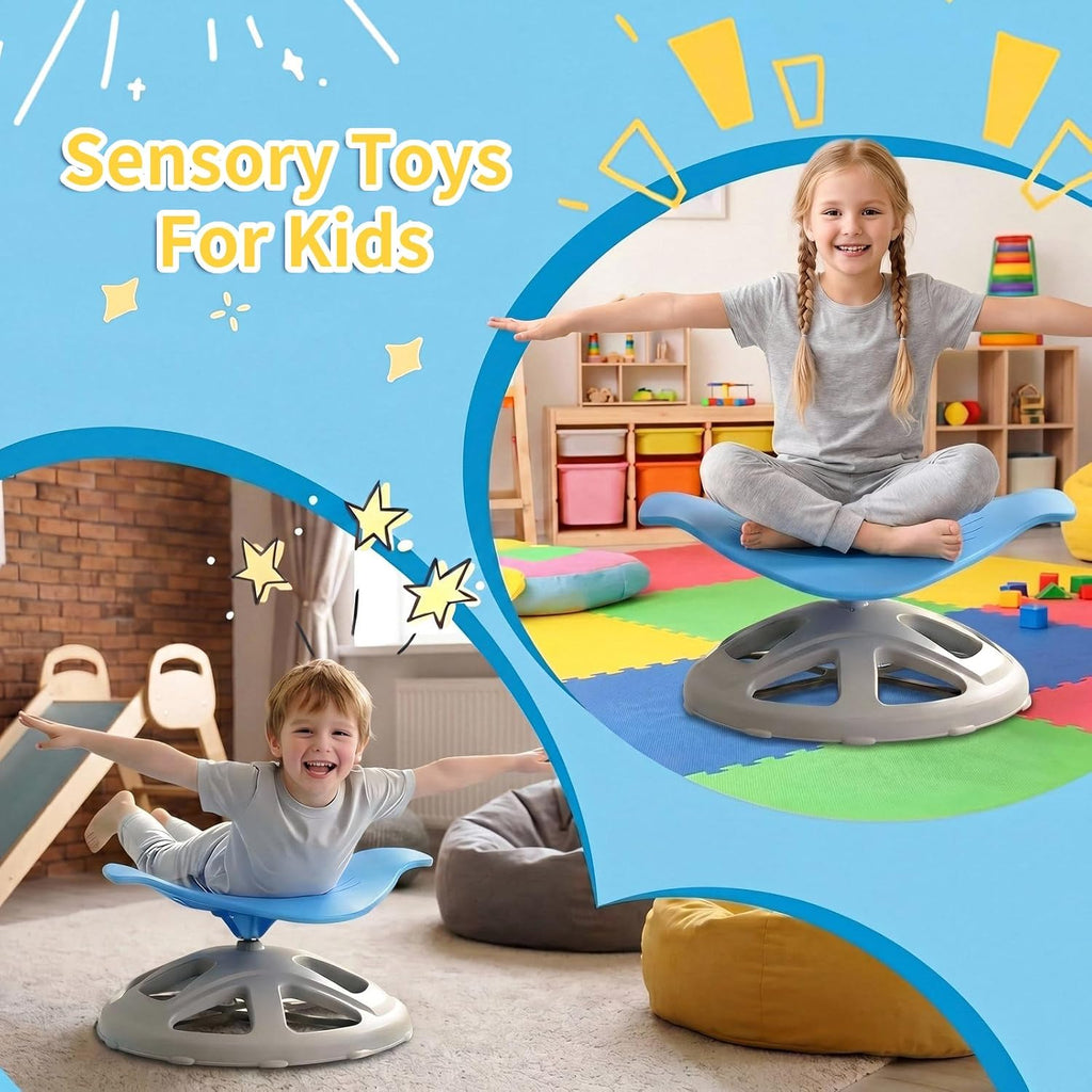 Sensory Spinning Chair for Autistic Kids, Stingray Swivel Sit and Spin Toy | For Toddlers with Autism & ADHD, Upgraded Anti-Slip Base, 360° Rotation, Balance Training, Body Coordination, 220 lb Cap