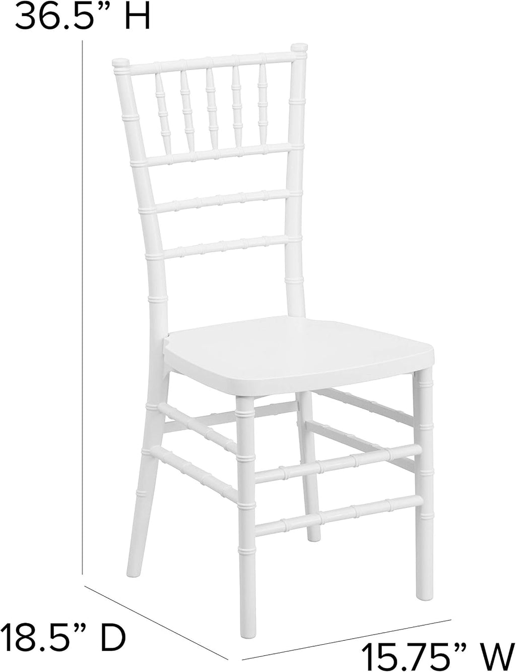 EMMA + OLIVER Matte White Resin Stacking Chiavari Chair