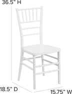 EMMA + OLIVER Matte White Resin Stacking Chiavari Chair