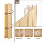 4 Panel Room Divider and Extra Wide Folding Privacy Screen, 63" W x 67" H, Bamboo Room Divider for Room Separation