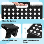 ACKO 12pack Folding Step Stool 9 Inch Step Stool 300 lb Capacity Plastic Foldable Step Stools for Kids and Adults, Folding Stool Suitable for Kitchen, Small Stepping Stool with Handle Black