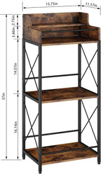 KLM Liquor Bottle Display Shelf, Coffee Syrup Rack Organizer, 3 Step Countertop Wine Rack, Mini Bar, Retro Bar Shelf Stand for Whiskey, Spirits.(Brown)