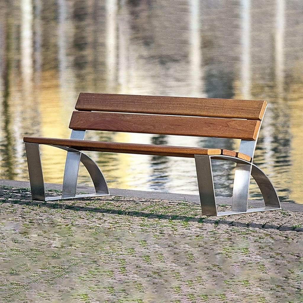 Patio Benches for Outdoors Creative Outdoor Bench Park Chair Square Galvanized Sheet Seat Community Landscape Leisure Garden Benches for Outdoors
