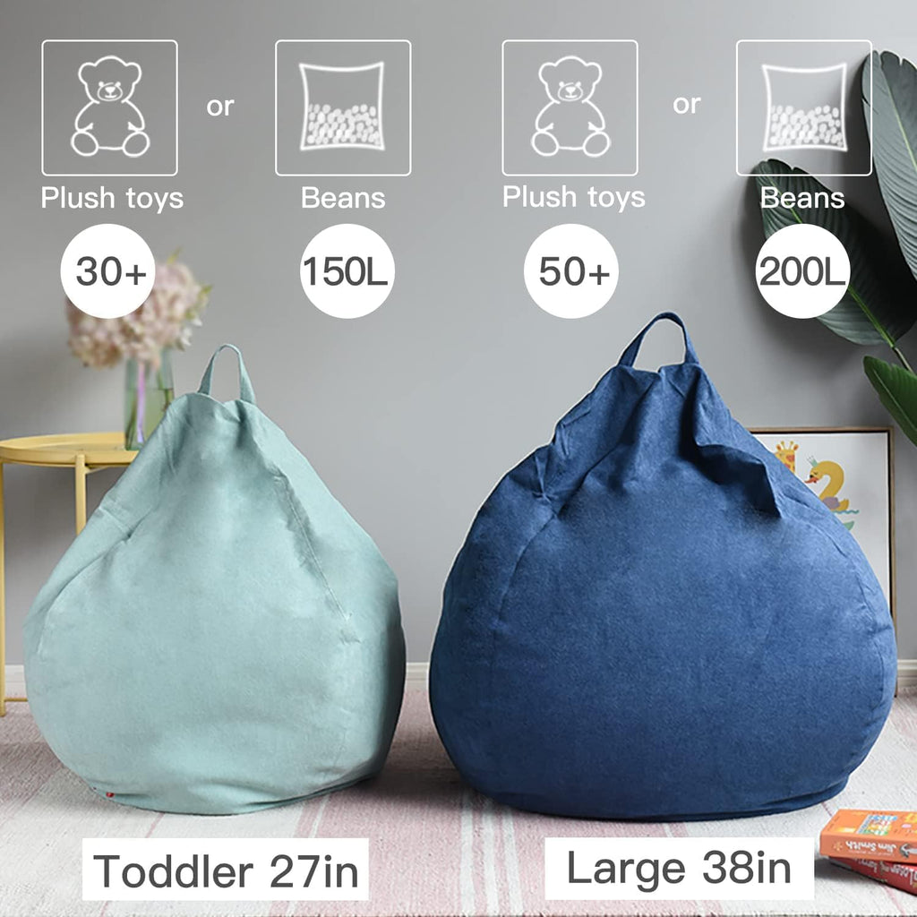 YuppieLife Kids Storage Bean Bag Cover（No Filling）Toy Organizer|Carrying Handle Sofa|Available for Kids and Teenager|Cuddle Chair|Machine Washable and Durable（27“,Dinosaur）