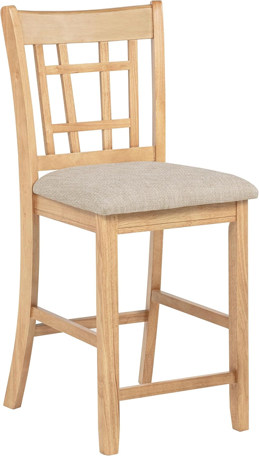 Coaster Home Furnishings - LAVON - 5-Piece Counter Height Dining Set - Oval Extendable Table with Storage & 4 Upholstered Chairs - Dining Room & Kitchen - Light Oak - 106628-S5