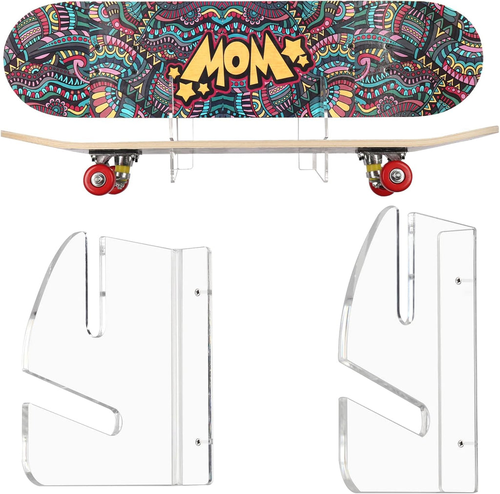 Wall-Mounted Skateboard Mount - Space-Saving Horizontal Display Rack for Secure Skateboard Storage & Decoration