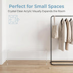 39 Inch Long Clear Acrylic Bench, Modern Contemporary Rectangle Seating for Living Room, Entryway, Family Room, Hallway and Foyer, Decorative Window Bench