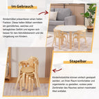 Swegrow Wooden Kids Chair, Toddler Chair for Table, Kids Stackable Chairs, Kid Wooden Furniture for Family/Playroom/Classroom（Set of 4-Natural Wood）