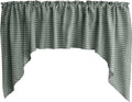 Zen Creative Designs Cotton 1/8inch Gingham Checkered Print Swag Cotton Window Valance Home Décor Bedroom Nursery Kitchen Window (Hunter Green)