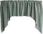 Zen Creative Designs Cotton 1/8inch Gingham Checkered Print Swag Cotton Window Valance Home Décor Bedroom Nursery Kitchen Window (Hunter Green)