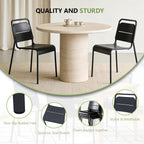 Metal Dining Room Chairs, Heavy Duty Stackable Chairs, Support Up to 380 lb, No Assemble, Kitchen Chairs Set of 4, Space Saving Seating for Home, Living Room, Waiting Room, Outdoor