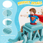 16PCS Modular Kids Play Couch Versatile Toddler Sofa Bed with Washable Covers Convertible Foam Sofa for Playroom Bedroom Creative Fort Building Set for Boys & Girls (Cyan)