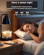 Candle Warmer Lamp with Timer - Adjustable Height & Brightness, 2 Bulbs Included - Flameless Wax Melter for Home