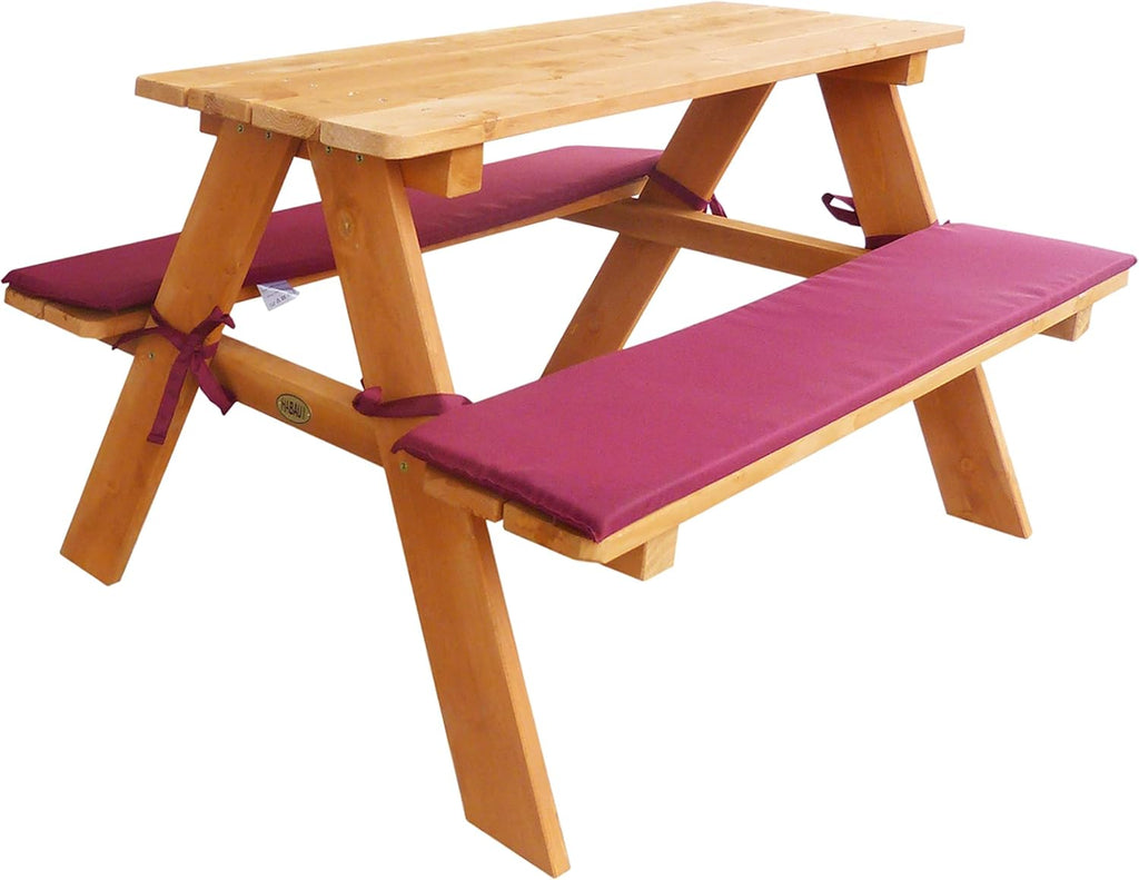 HABAU Childrens Picnic Bench with Padded Pad 89 x 79 x 50 cm Brown