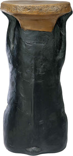 Design Toscano Black Forest Bear Pedestal Table Rustic Cabin Decor, 24 Inch Tall, Cast Stone Resin, Full Color Finish