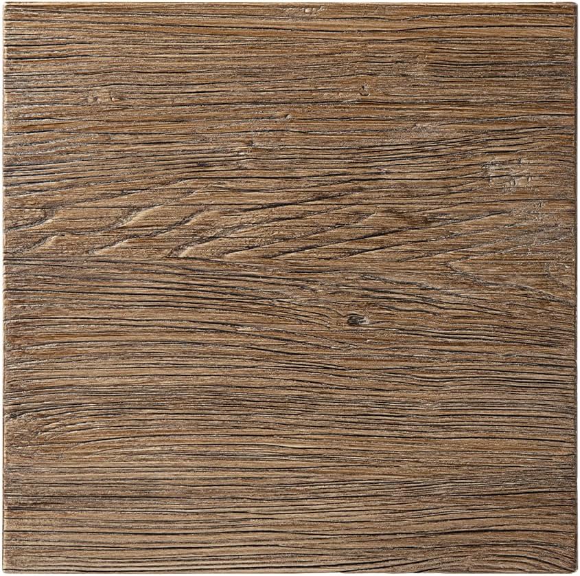 Jennifer Taylor Home Hawthorne 18” Square Reclaimed Elm Trestle Side Table, Heritage Medium-Dark Brown Reclaimed Elm