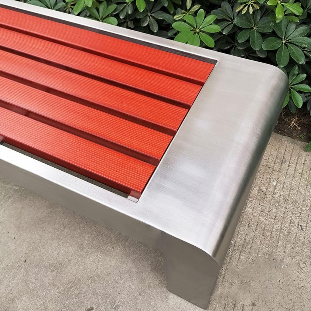 Patio Benches for Outdoors Outdoor Stainless Steel Bench Park Shopping Mall Rest Community Square Metal Seat Beach Chair Double Sofa Garden Benches for Outdoors