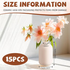 Tioncy 15 Set 5.5"*3" White Ceramic Bud Vases Bulk Boho Valentine's Day Decoration Centerpieces Small Flower White Ceramic Vases for Dry Flowers Pampas Grass Home Wedding DIY Table Decor