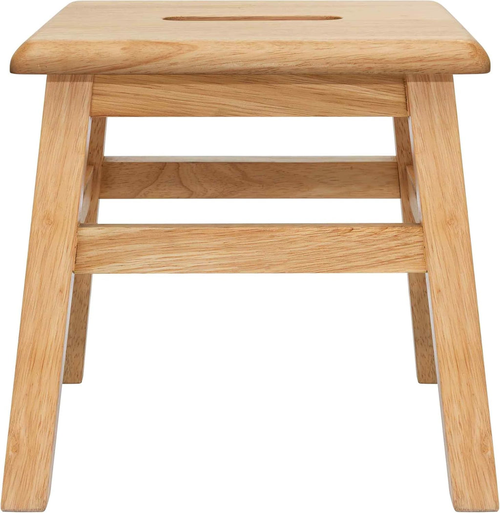 eHemco Solid Hardwood Step Stool for Adults and Kids, 12.25 Inches, Natural, Fully Assembled