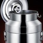304 Stainless Steel Milk Can, Heavy Duty Milk Bucket Airtight Storage Canister Transport Can, Wine Pail Oil Barrel Tote Jug with Sealed Lid for Liquid Solid Storage(9.25Gal/35L)