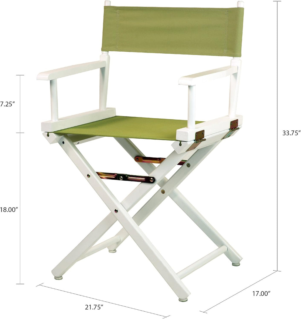Casual Home 18" Director's Chair White Frame with Olive Canvas