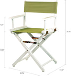 Casual Home 18" Director's Chair White Frame with Olive Canvas