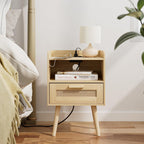 Masupu Nightstand,Small Bedside Table with Two Drawers,White Night Stand,Bedside Furniture,Mid-Century Modern End Table with for Bedroom,Living Room (Farmhouse, Yellow-Outlet)