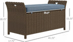 Geelife 27 Gallon Patio Wicker Storage Bench - Steel Blue - Storage and Patio Furniture - Porch & Patio - Outdoor Ready