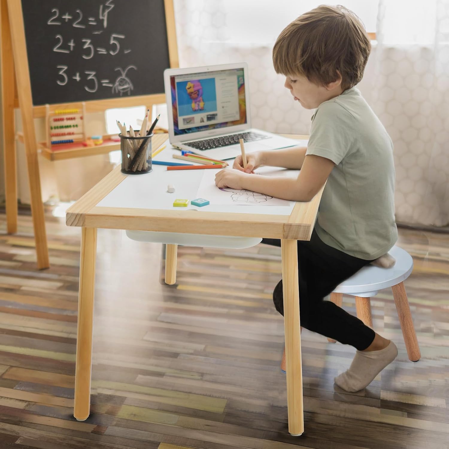 Frogprin Sensory Table for Toddlers 1-3, Kids Table with 3 Storage Bins Writable Lids, Sensory Activity Table, Play Sand Table for Indoor Outdoor