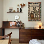 FoxUncle Weird Medieval Cat Woven Tapestry Vintage Medieval Cat Aesthetic Wall Art Funny Quirky Animal Wall Decor 40 x 60 inches Home Decor for Living Room Hallway Bedroom