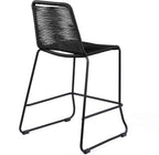 armen LIVING Shasta Indoor Outdoor Patio Metal and Black Rope Stackable Barstool, 30" Seat Height, Set of 2