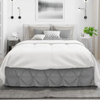 Nestl Dark Grey Bed Skirt Queen Size, Pinch Pleat Queen Bed Skirt, 14" Inch Drop Queen Bedskirt, Hotel Quality Gray Bed Skirts Premium Microfiber Bedskirt for Queen Bed, Dark Grey Bed Skirts