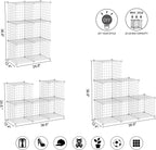 C&AHOME Wire Cube Storage, 6 - Cube Organizer Metal C Grids, Modular Shelves Units, Storage Bins Shelving, Closet Organizer, Ideal for Home, Office, Living Room, 36.6”L x 12.4”W x 36.6”H White