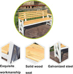Outdoor Benches Weatherproof, Solid Wood Boards, Garden Benches, Suitable for Lawns, Terraces, Parks, and Residential Areas(White,100x40x85cm/39x16x33in)